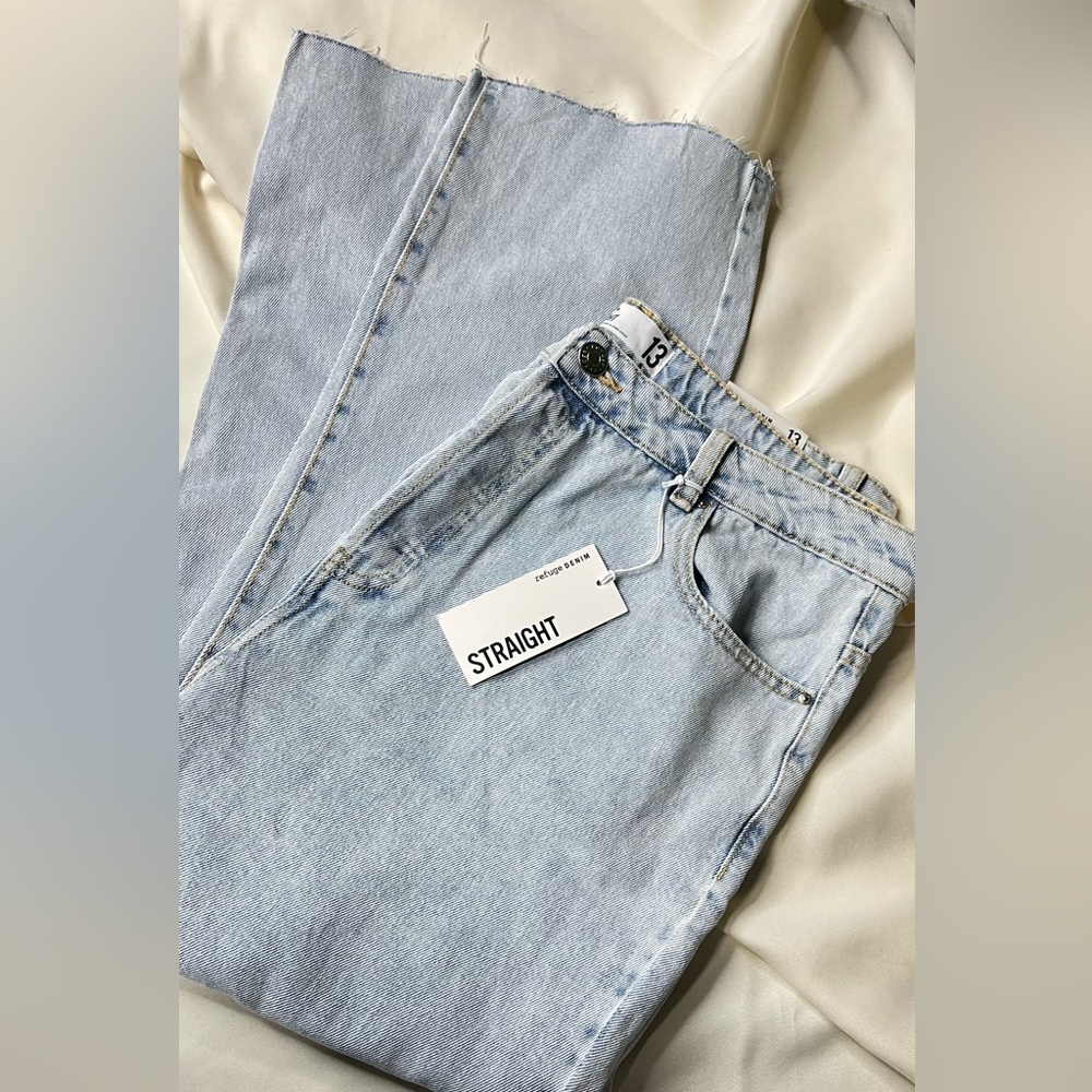 Refuge Denim High Waist Light Blue Button Up Jeans